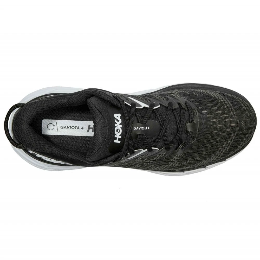 Hoka Gaviota 4 Wide 2E Mens Running Shoes Black/White 5 Hoka Gaviota 4 Wide 2E Mens Running Shoes Black/White - Image 3