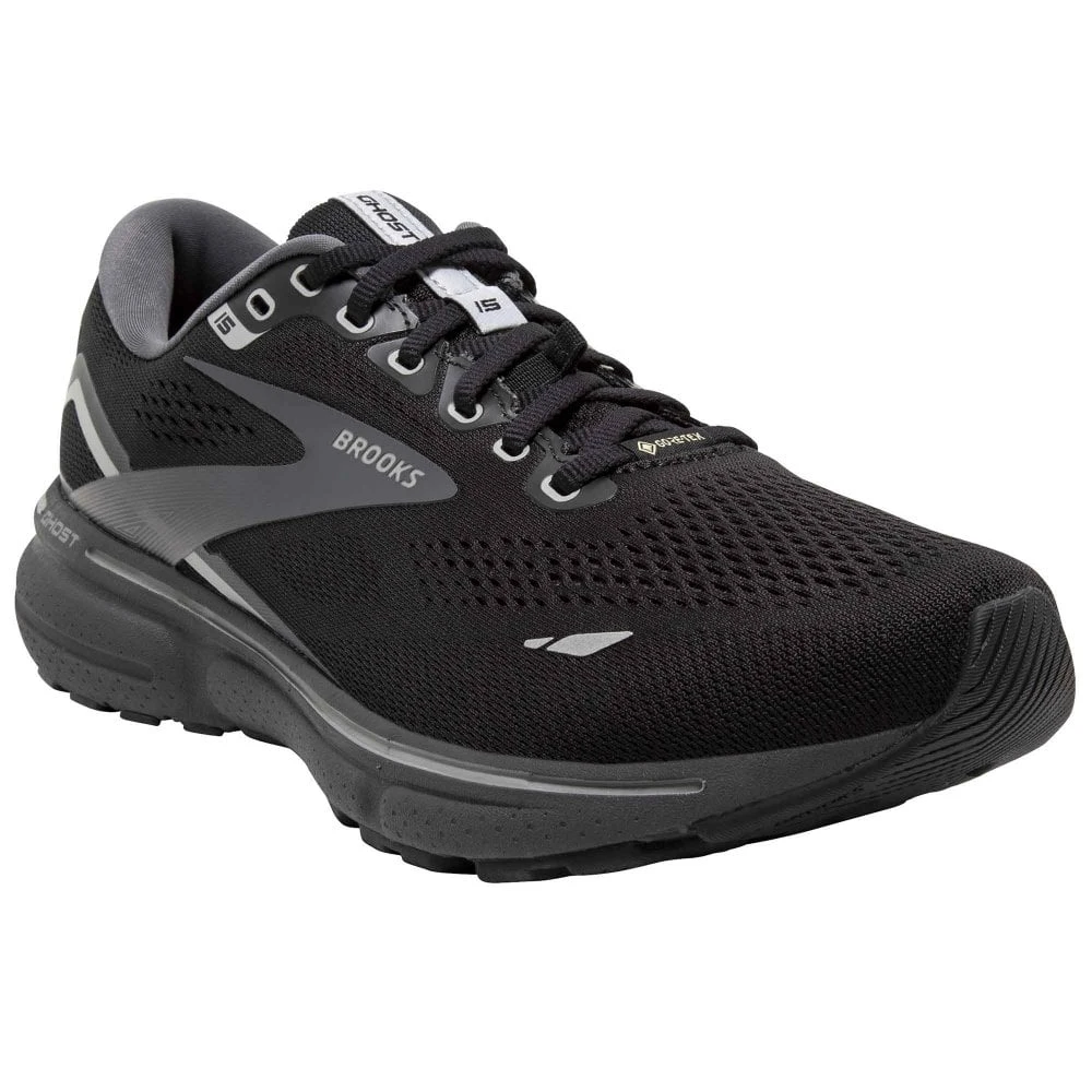 BROOKS Ghost 15 GTX Womens Waterproof Running Shoes Black/Blackened Pearl/Alloy 3 BROOKS Ghost 15 GTX Womens Waterproof Running Shoes Black/Blackened Pearl/Alloy