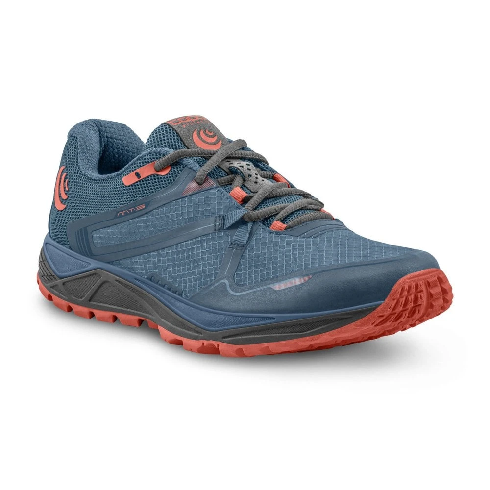 Topo Athletic MT-3 Womens Trail Running Shoes Blue/Coral 3 Topo Athletic MT-3 Womens Trail Running Shoes Blue/Coral