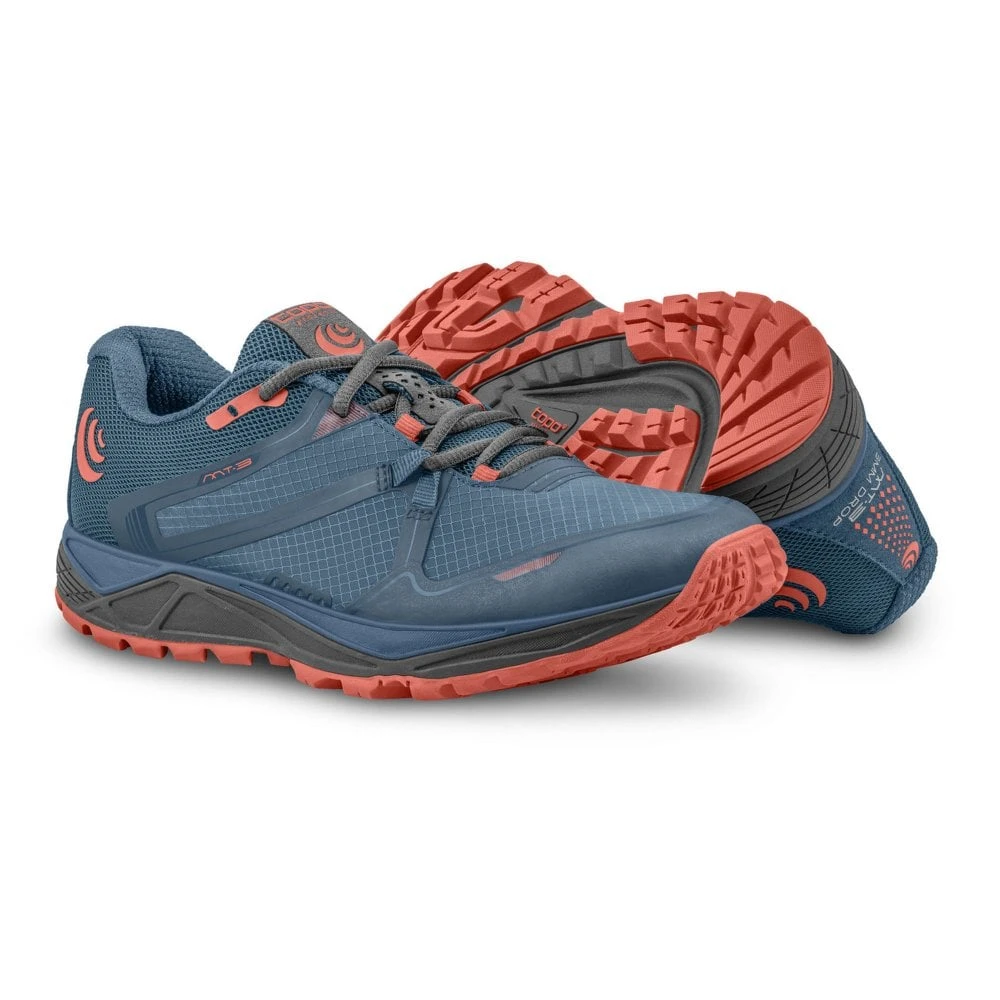 Topo Athletic MT-3 Womens Trail Running Shoes Blue/Coral 5 Topo Athletic MT-3 Womens Trail Running Shoes Blue/Coral - Image 3