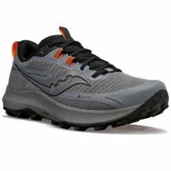 Saucony Peregrine 13 GTX Mens Waterproof Trail Running Shoes Gravel/Black