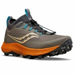 Saucony Peregrine 13 ST Mens Trail Running Shoes Umber/Basalt