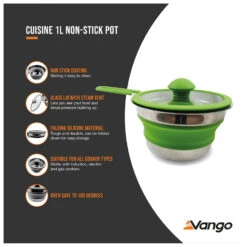 Vango Cuisine 1L Non-Stick Pot - Pot -Outwell Store vango cuisine 1l non stick pot pot detail 6